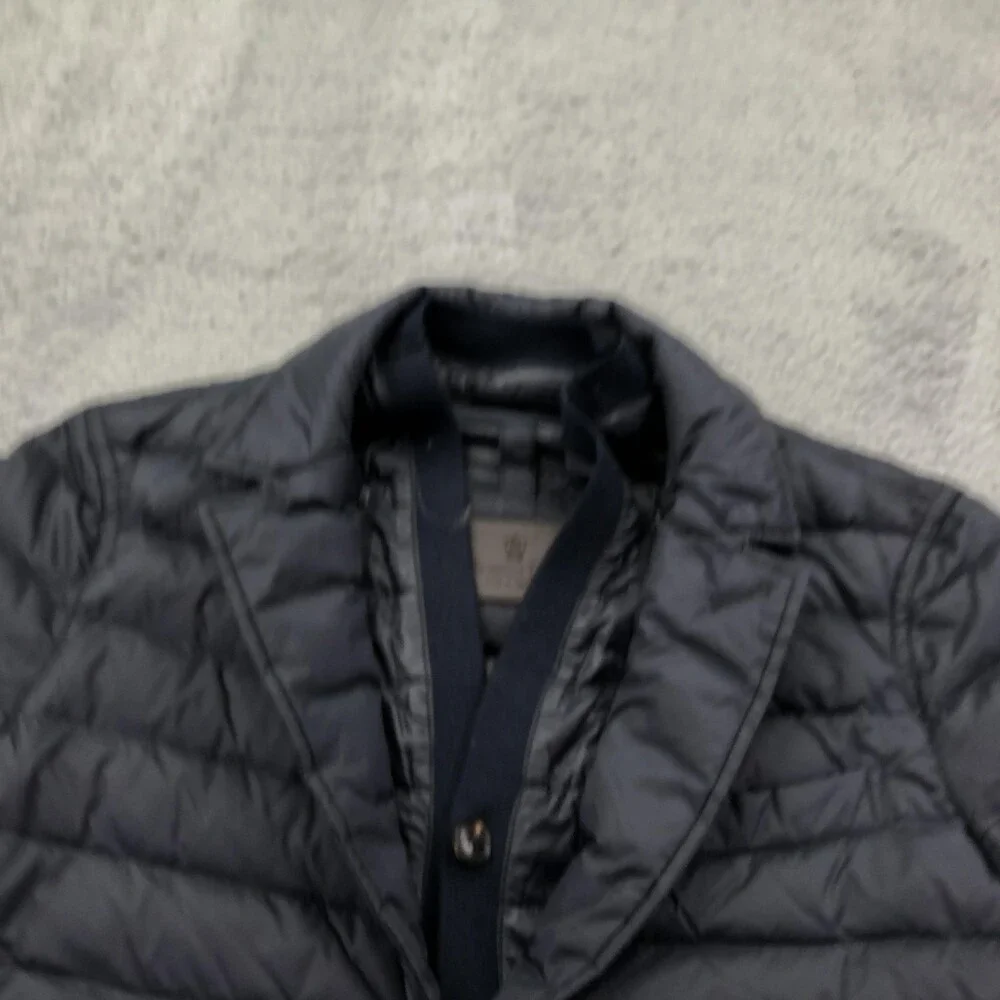 Massimo Dutti Blazer Mens Medium Blue Feather Down Puffer Sport Coat Jacket
